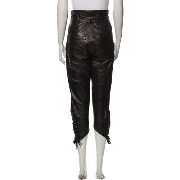 Marissa Webb Lamb Leather Straight Leg Pants Black - XS - Picture 3 of 3